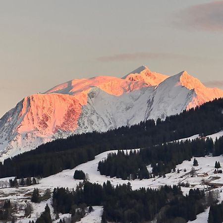 Chalet à Megève-Vauvray - Appartements tout confort, vue Mont Blanc Demi-Quartier Exterior foto