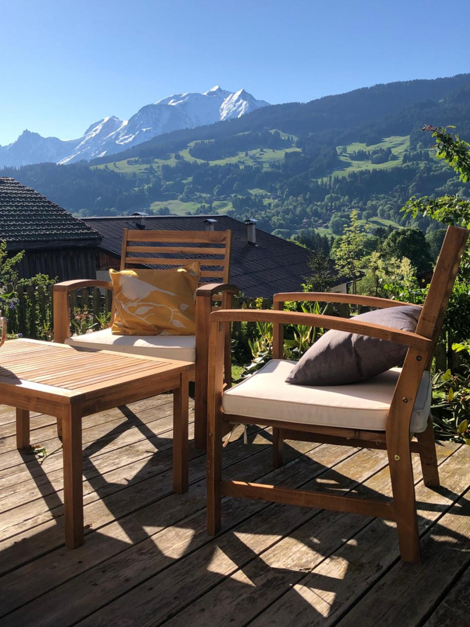 Chalet à Megève-Vauvray - Appartements tout confort, vue Mont Blanc Demi-Quartier Exterior foto